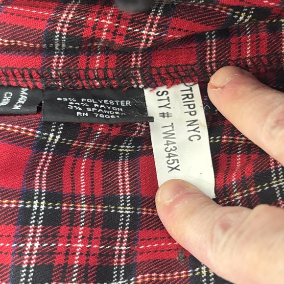 Tripp NYC Plaid Lace Corset Top Size 1X Punk Goth Emo Y2K Grommet - Picture 13 of 16